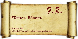 Fürszt Róbert névjegykártya
